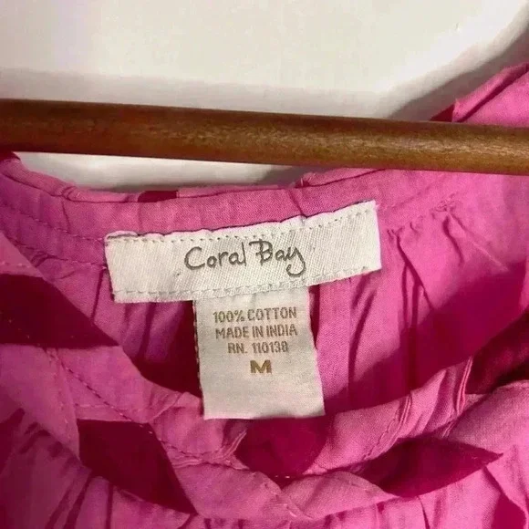BNWT Coral Bay Pink Ombré  Cotton Dress with Braided Straps size M - Picture 3 of 9